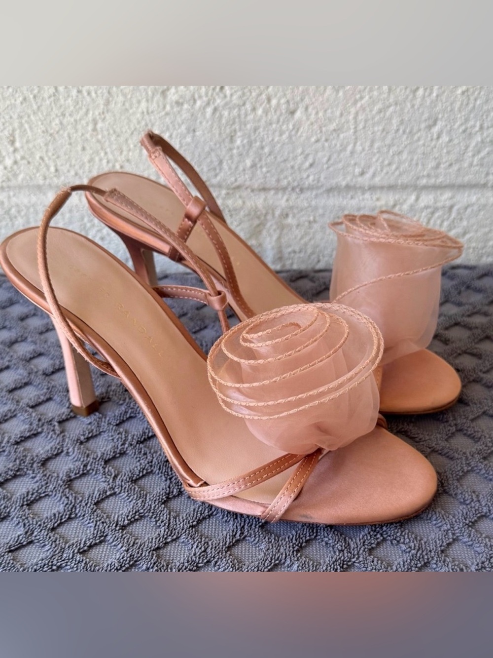 Loeffler Randall Steph Rosette Slingback Sandals Blush Pink 8